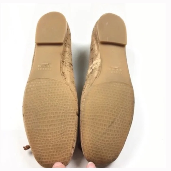 Designer Stuart Weizman Stringin Shimmer Beige Cork Ballet Flats 8.5 - Picture 8 of 10